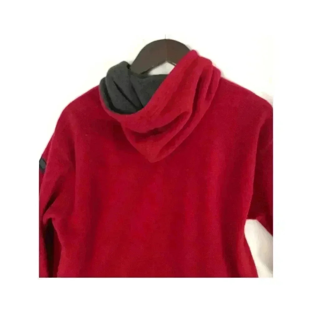 VTG GAP Pullover Hooded Fleece Sweatshirt Kids Youth LARGE (10) Red‎ Y2K - Picture 5 of 10